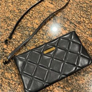 MICHAEL KORS black leather shoulder bag/clutch.